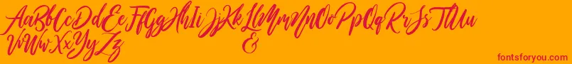WildOnesPersonalUse-Schriftart – Rote Schriften auf orangefarbenem Hintergrund