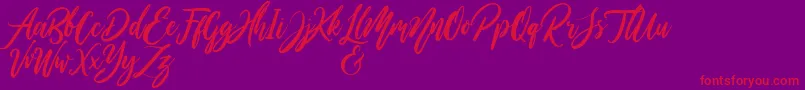 WildOnesPersonalUse-Schriftart – Rote Schriften auf violettem Hintergrund