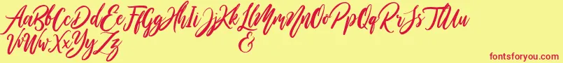 WildOnesPersonalUse-Schriftart – Rote Schriften auf gelbem Hintergrund