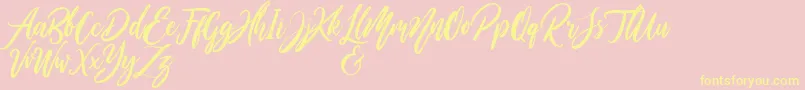 WildOnesPersonalUse-Schriftart – Gelbe Schriften auf rosa Hintergrund