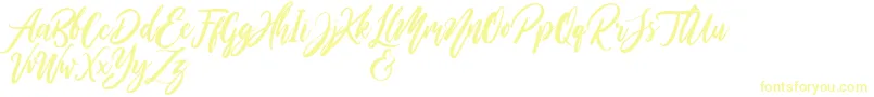 WildOnesPersonalUse-Schriftart – Gelbe Schriften auf weißem Hintergrund