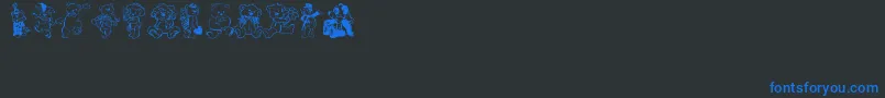 Bearbats Font – Blue Fonts on Black Background