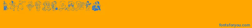 Bearbats Font – Blue Fonts on Orange Background