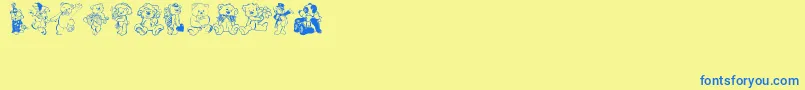 Bearbats Font – Blue Fonts on Yellow Background
