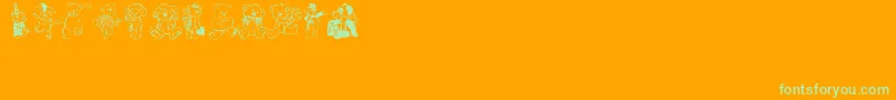 Bearbats Font – Green Fonts on Orange Background