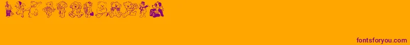 Bearbats Font – Purple Fonts on Orange Background