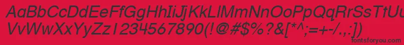 Шрифт HelveticaTextbookLtOblique – чёрные шрифты на красном фоне