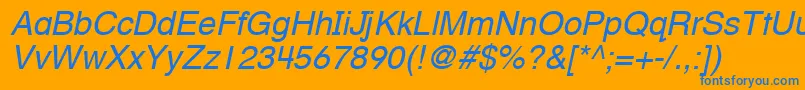 HelveticaTextbookLtOblique Font – Blue Fonts on Orange Background