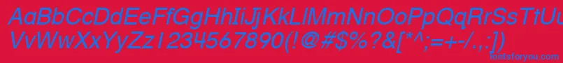 HelveticaTextbookLtOblique Font – Blue Fonts on Red Background