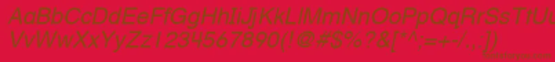 Шрифт HelveticaTextbookLtOblique – коричневые шрифты на красном фоне