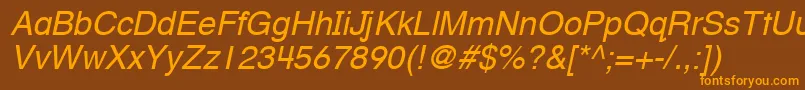 Шрифт HelveticaTextbookLtOblique – оранжевые шрифты на коричневом фоне