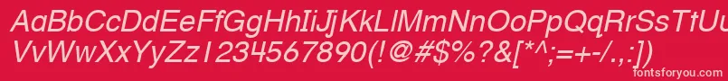 HelveticaTextbookLtOblique Font – Pink Fonts on Red Background