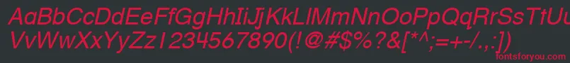 HelveticaTextbookLtOblique Font – Red Fonts on Black Background