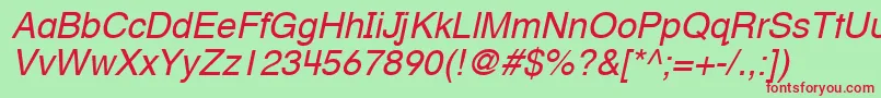 HelveticaTextbookLtOblique Font – Red Fonts on Green Background