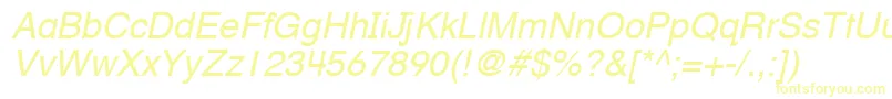 Czcionka HelveticaTextbookLtOblique – żółte czcionki