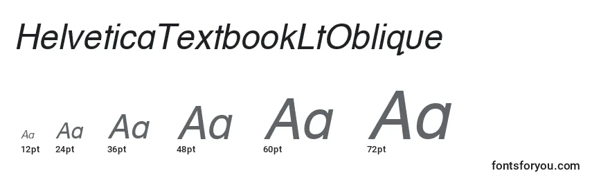 Размеры шрифта HelveticaTextbookLtOblique