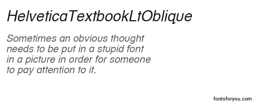Schriftart HelveticaTextbookLtOblique