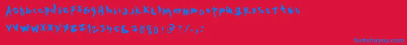 Шрифт TheEvilCop – синие шрифты на красном фоне