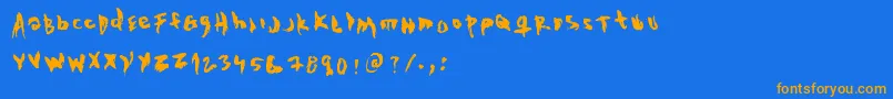 TheEvilCop Font – Orange Fonts on Blue Background