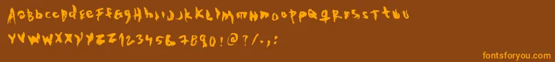 TheEvilCop Font – Orange Fonts on Brown Background