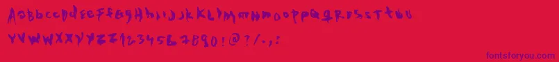フォントTheEvilCop – 赤い背景に紫のフォント