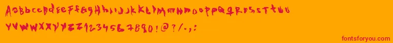 フォントTheEvilCop – オレンジの背景に赤い文字