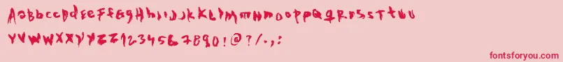 TheEvilCop-Schriftart – Rote Schriften auf rosa Hintergrund