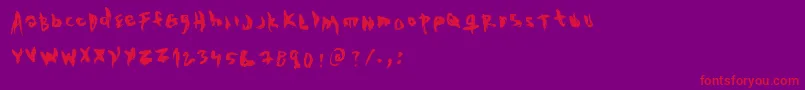 フォントTheEvilCop – 紫の背景に赤い文字