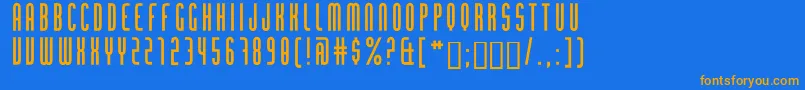 ChingoloPro Font – Orange Fonts on Blue Background