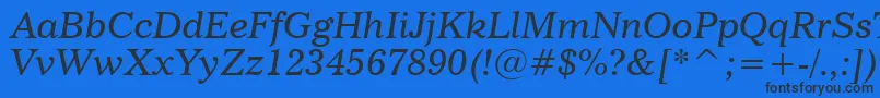 Шрифт ImperialItalicBt – чёрные шрифты на синем фоне