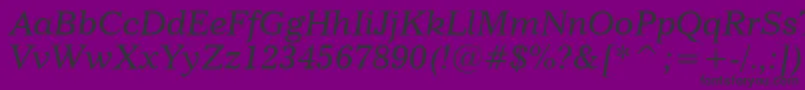 ImperialItalicBt-fontti – mustat fontit violetilla taustalla