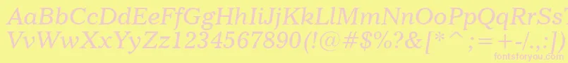 ImperialItalicBt Font – Pink Fonts on Yellow Background