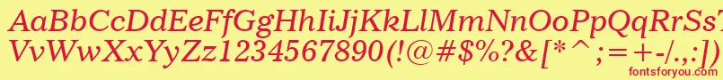 ImperialItalicBt Font – Red Fonts on Yellow Background