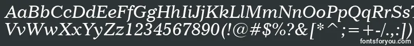 ImperialItalicBt-fontti – valkoiset fontit mustalla taustalla