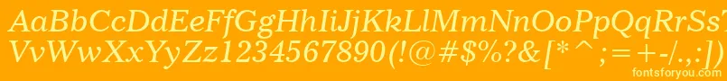 ImperialItalicBt Font – Yellow Fonts on Orange Background