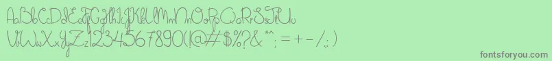 フォントSweetNovember – 緑の背景に灰色の文字