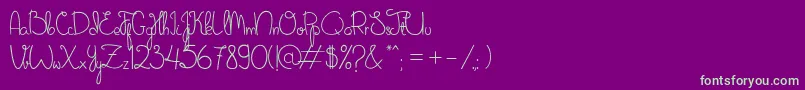 SweetNovember Font – Green Fonts on Purple Background