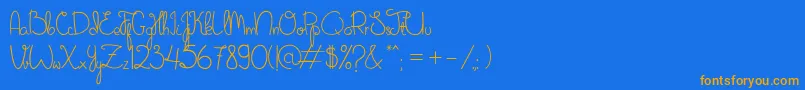 SweetNovember Font – Orange Fonts on Blue Background