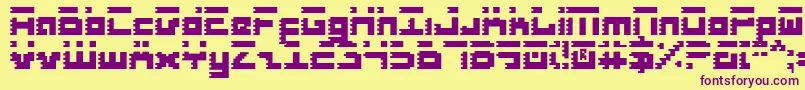 Roid Font – Purple Fonts on Yellow Background