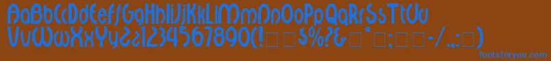 CourantDisplaySsi Font – Blue Fonts on Brown Background