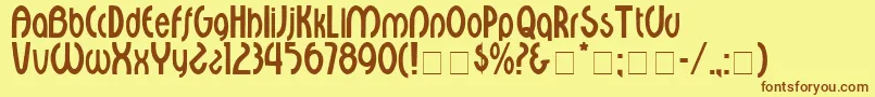 CourantDisplaySsi Font – Brown Fonts on Yellow Background