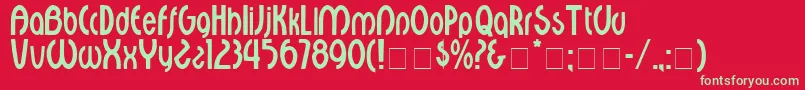 Шрифт CourantDisplaySsi – зелёные шрифты на красном фоне