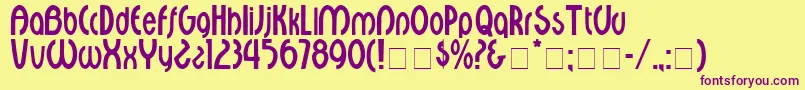 CourantDisplaySsi Font – Purple Fonts on Yellow Background
