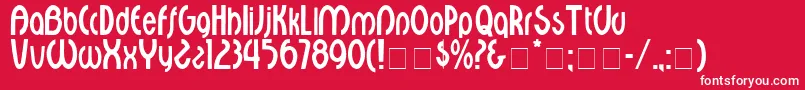 Fonte CourantDisplaySsi – fontes brancas em um fundo vermelho