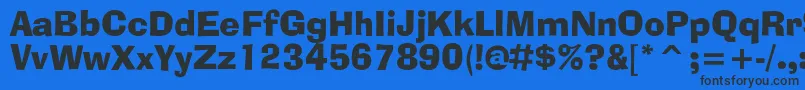 Adlibbtc-Schriftart – Schwarze Schriften auf blauem Hintergrund