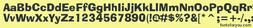 Шрифт Adlibbtc – чёрные шрифты на жёлтом фоне