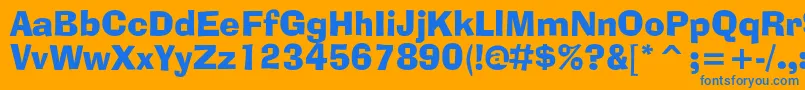 Adlibbtc-Schriftart – Blaue Schriften auf orangefarbenem Hintergrund