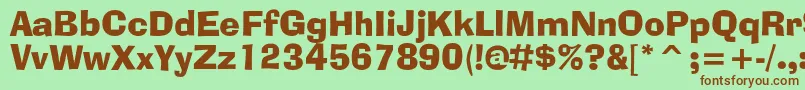 Шрифт Adlibbtc – коричневые шрифты на зелёном фоне