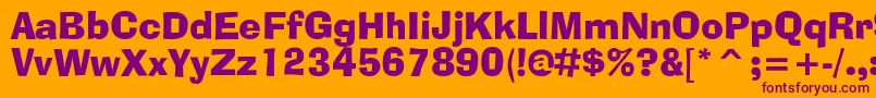 Adlibbtc-Schriftart – Violette Schriften auf orangefarbenem Hintergrund