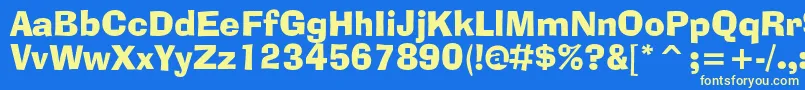 Adlibbtc Font – Yellow Fonts on Blue Background
